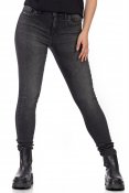 Capri Collection 7250111 Ash jeans 5-ficksmodell hög midja detaljer stenar nitar paljetter askgrå