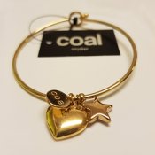 Coal 1302172 Jorun bracelet stainless steel gould armband stål berlock hjärta stjärna guld