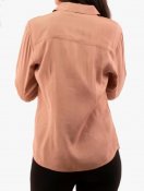 Cream 10607853-101158 Jilva blus skjorta lång ärm slejf krage framknäppning bröstficka rose brown