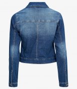 Cream 10650245-62505 Lisa jeansjacka strechdenim färgskiftningar knappar bröstfickor sidfickor blå