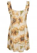 Cream 10609791-102701 Somi klänning kort modell axelband dragkedja rygg vintage sunflower