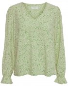 Cream clothing 10610934-103877 Vimma blus mönstrad paisley v-ringad långärmad volang resår flourite green paisley