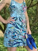 NOT 21S3-X557-05 Nori klänning solklänning justerbara axelband blue floral
