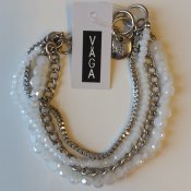 Våga bracelet cinziano white miexed pearls chains 2614-03-100 armband mixat stenar kedjor vitt