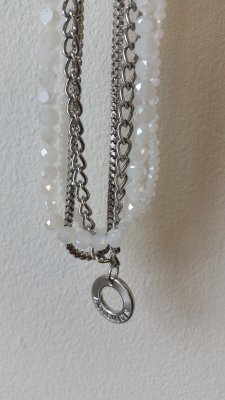 våga mixed necklace cinziano white stones chains 2614-01-100 mixat halsband stenar kedjor vitt